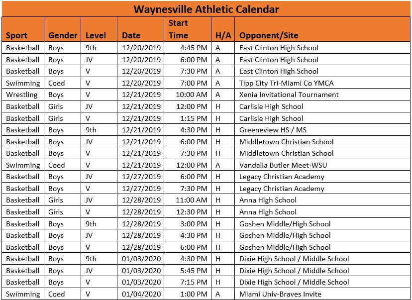 schedule spreadsheet